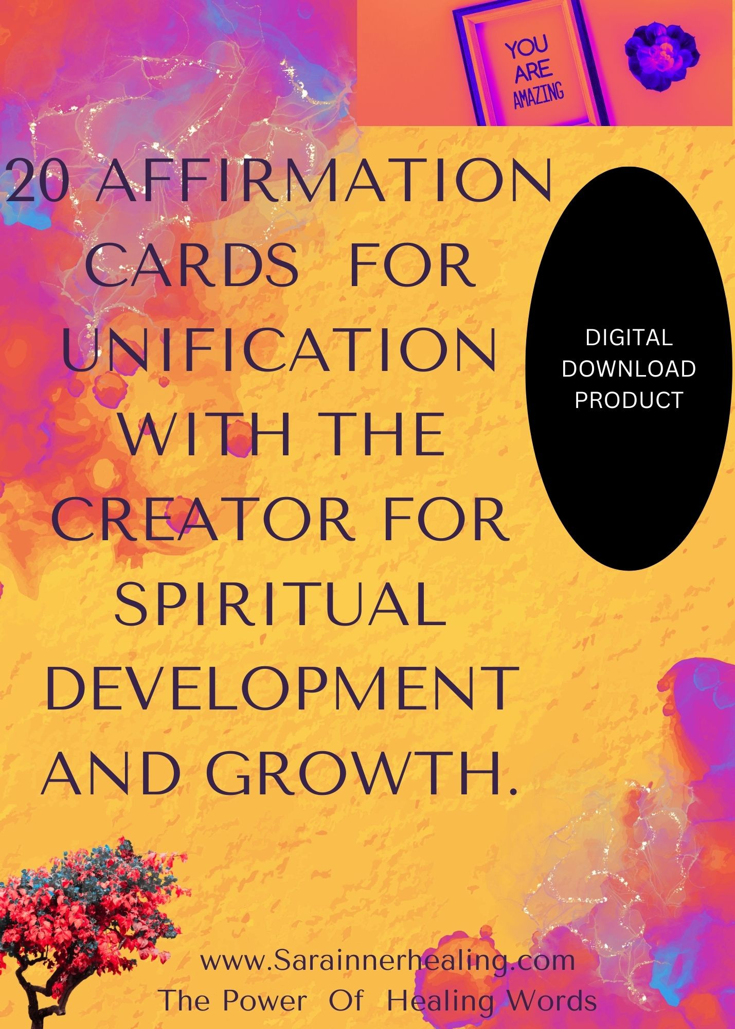 Sarainnerhealing Unity-Affirmation-Cards-www.Sarainnerhealing.com_ Affirmation Cards For  Spiritual Correction and Unity -Digital Download  
