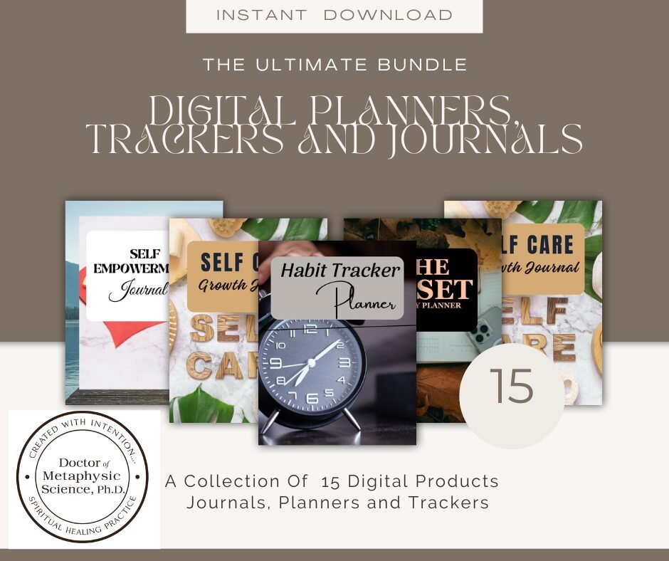 Sara Inner Healing Digital-Planners-Trackers-and-Journals- Ultimate Digital Mindset  Planner and Journal  Bundle  
